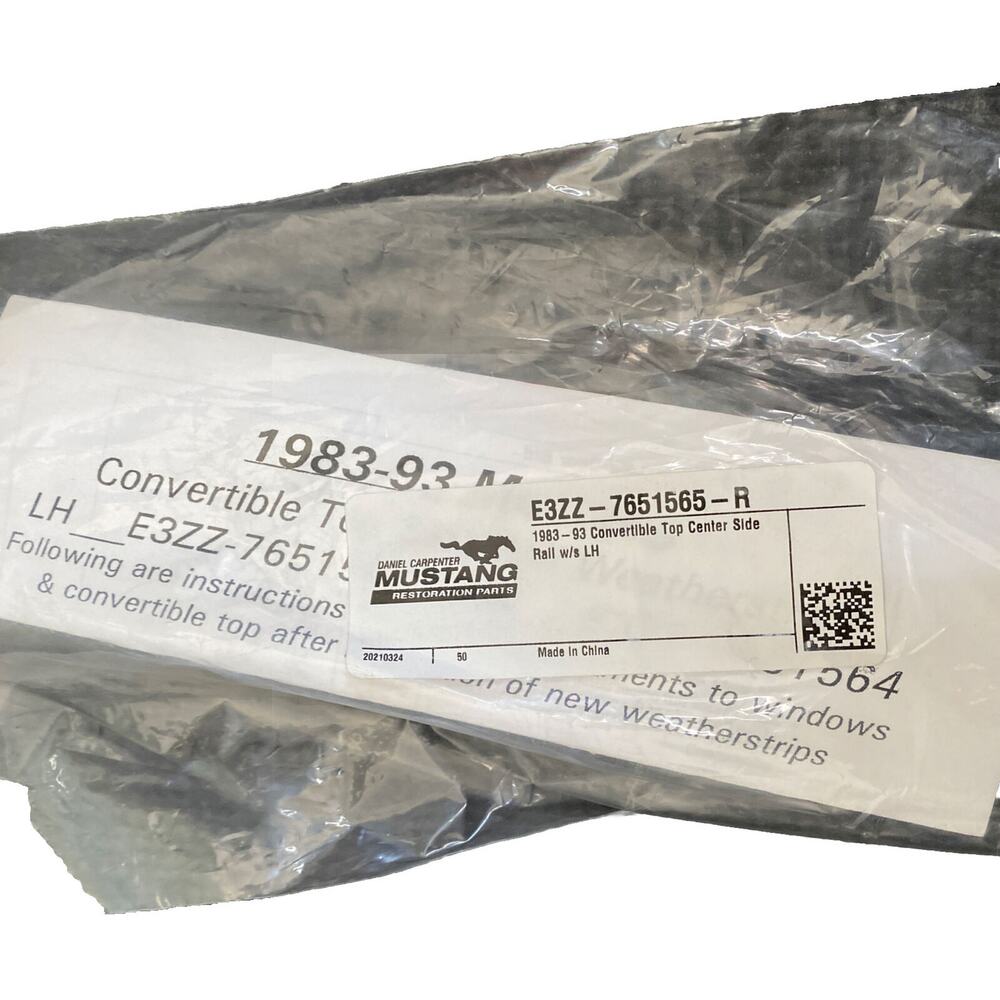 Mustang‎ Convertible Top Side Rail Weatherstrip Seal. Left Hand.OEM#E3ZZ7651565.